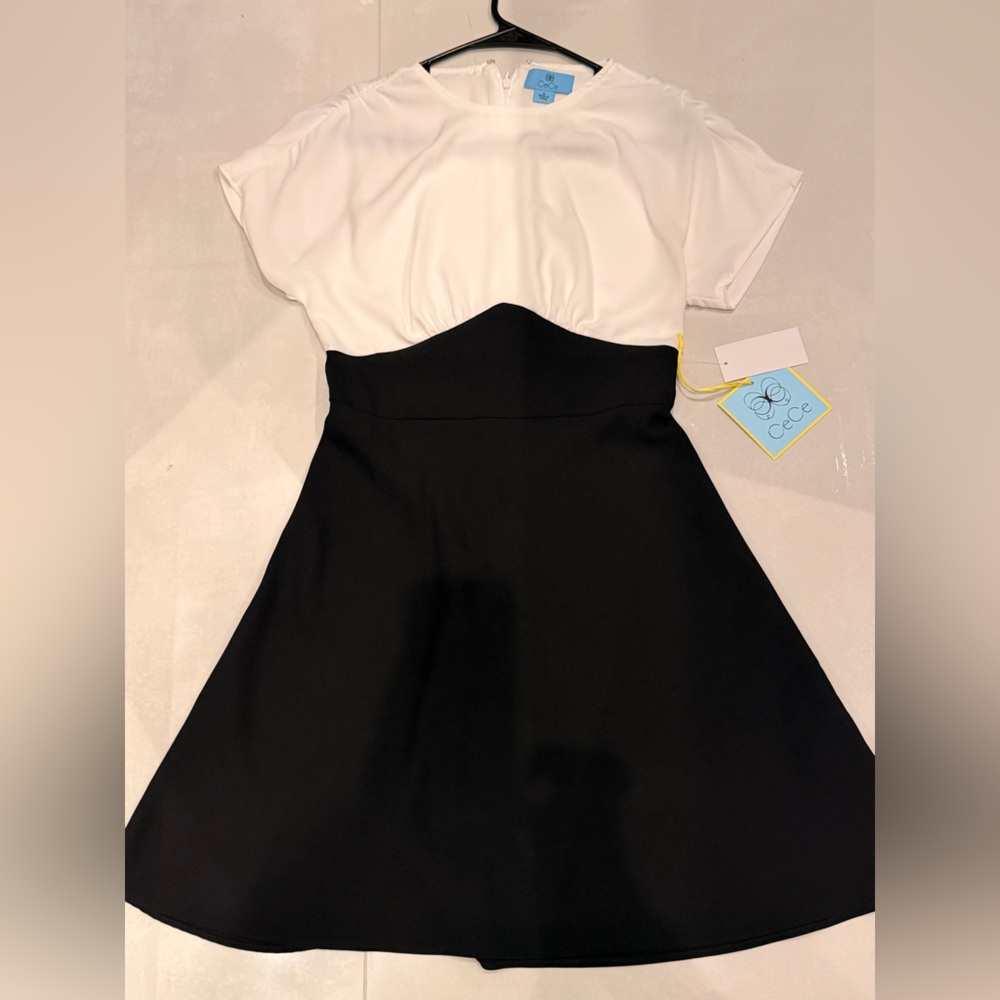 CeCe Black and White Dress